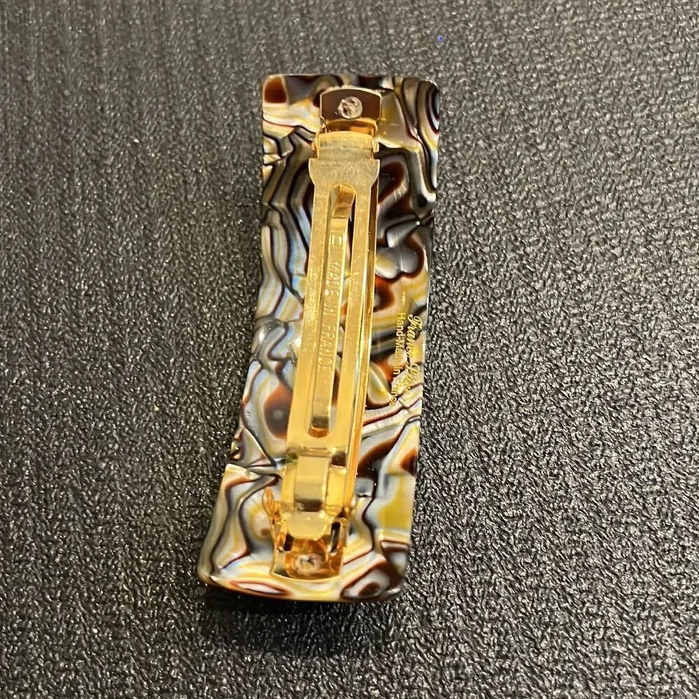 France Luxe wide rectangle barrette